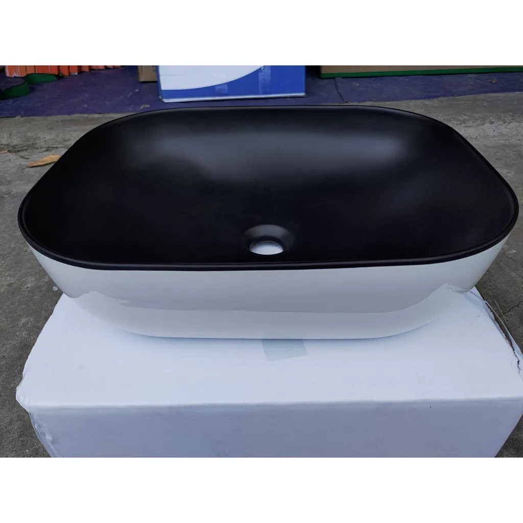 chậu rửa mặt trắng đen SA-5049