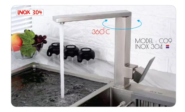 Vòi Bếp Vuông SDUY LUXURY C09