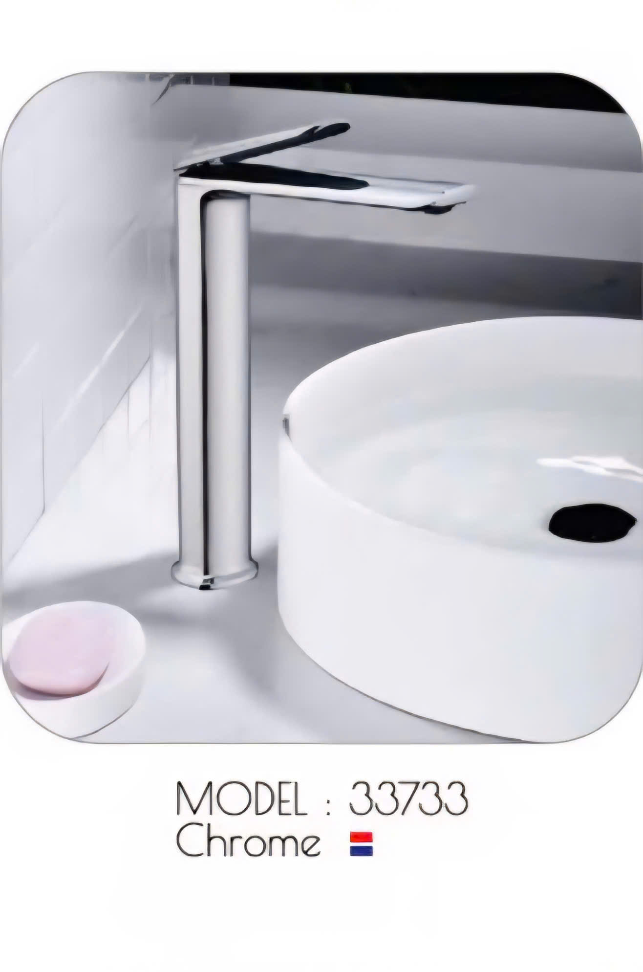 Vòi Lavabo Cổ Cao Mạ Chrome 33733 - Cho Chậu Đặt Bàn